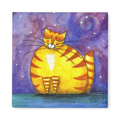 Big Fat Yellow Cat - Magnet by gabycat