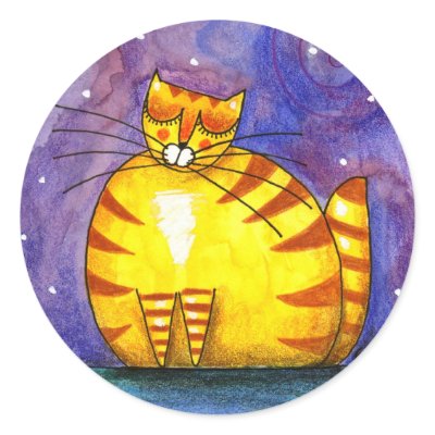 Big Fat Yellow Cat - Sticker by gabycat