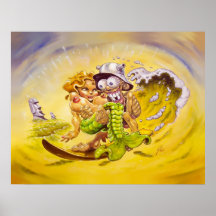 Big Fish for a Tiki Surfer Poster