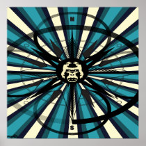 Big Foot Gorilla Compass Posters