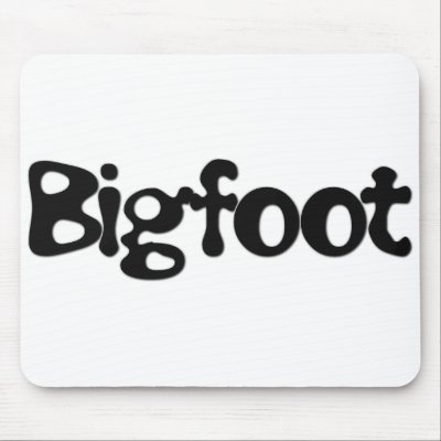 Big Foot Text Mousepad by mythtastic