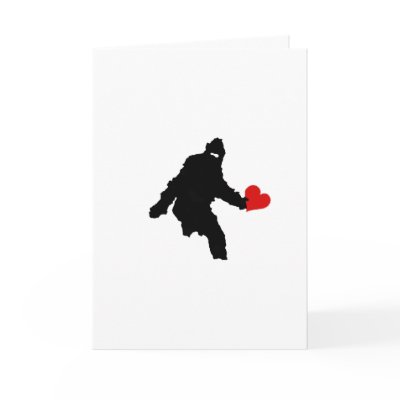 BIG FOOT VALENTINE GREETING CARDS by zipflmeister