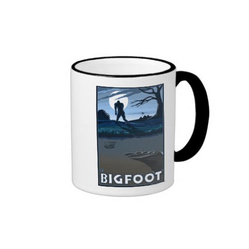 Big Foot walking through Golf Course Coffee Mugs