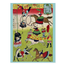 Big French circus by Utagawa,Hiroshige Postcard