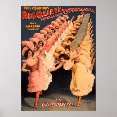 Big Gaiety Can-Can - Vintage Burlesque Poster by GreenFairyVintage
