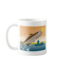 Big game fishermen catching a tarpon fish coffee mugs