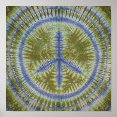 Big Green Peace Sign Tie Dye Posters by mrtiedye