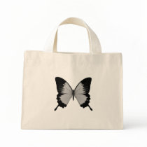 Big Grey & Black Butterfly Canvas Bags