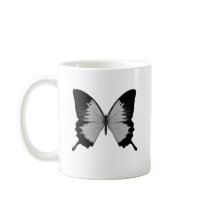 Big Grey & Black Butterfly Coffee Mug