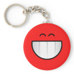 big grin happy face keychains