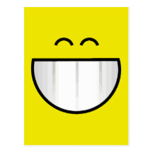 big grin happy face post card