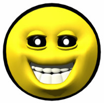 big grin smilie face ornament photo cut outs