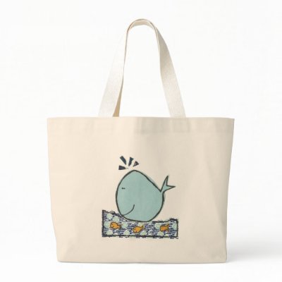 Big Happy Whale Canvas Bags by WallcoJr
