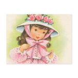 Big Hat With Roses on a Little Girl Post Cards