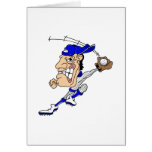 Big Head Baseball Man Greeting Cards