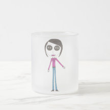 Big Head Button girl Coffee Mug