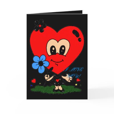 BIG HEAD HEART Romance! Greeting Cards by zazzitup