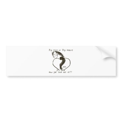 Big Heart Cartoon Horse Bumper Stickers by Cartoon_Corral
