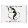 Big Heart Cartoon Horse Greeting Cards