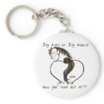 Big Heart Cartoon Horse Key Chain