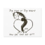 Big Heart Cartoon Horse Postcard