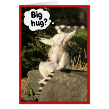 Big Hug Lemur Greeting Card Template