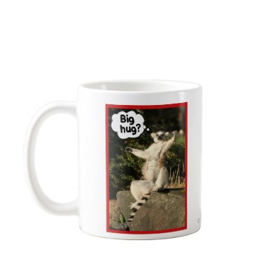 Big Hug Lemur Mug by alinaspencil