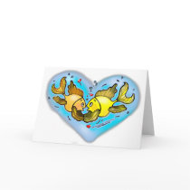 Big Love Fish cute cartoon greeting card