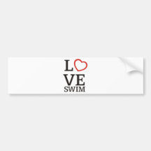 Big LOVE Swim Bumper Sticker