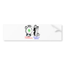 Big Moneybags Mitt Romney versus average Americans Bumper Sticker
