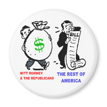 Big Moneybags Mitt Romney versus average Americans Refrigerator Magnets
