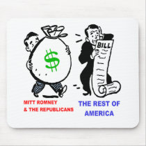 Big Moneybags Mitt Romney versus average Americans Mousepad
