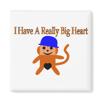 Big Monkey Heart Refrigerator Magnet