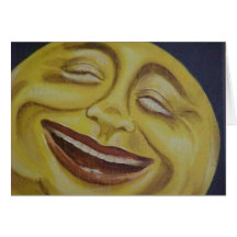 Big Moon Face Greeting Card