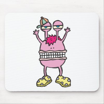 big mouth funny monster mouse mats by doonidesigns
