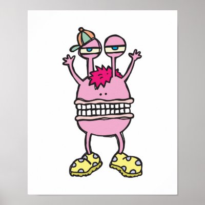 big mouth funny monster posters by doonidesigns