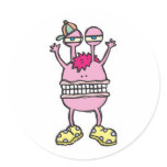 big mouth funny monster stickers