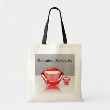 Big Mouth Humour Budget Funny Shopping Tote Bags