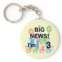 Big News Circus 3rd Birthday Tshirts and Gifts Key Chain