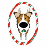 Big Nose Smooth Collie Christmas Ornament