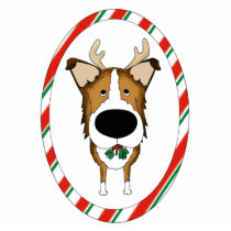 Big Nose Smooth Collie Christmas Ornament