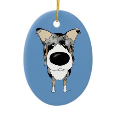 Big Nose Smooth Collie Christmas Ornament by NothinButtDogs