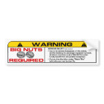 Big Nuts bumper stickers