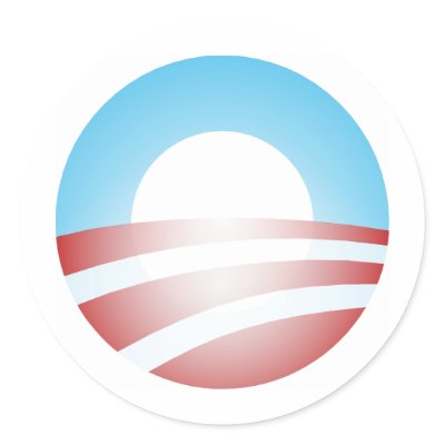 Big O Barack Obama Logo Round Sticker by ElectionGearHQ