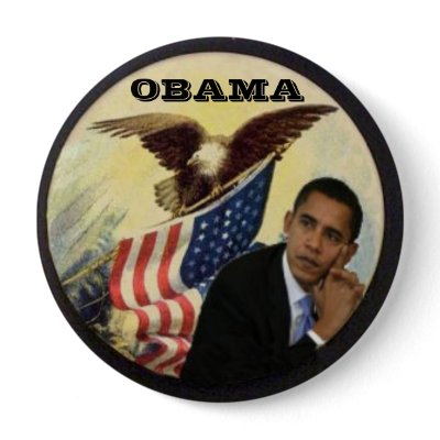 Big Obama Eagle Flag Button by elfyboy