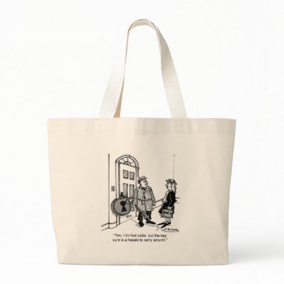 Big Padlock/Big Key Tote Bags by McHumor