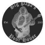 Big Papas Negative Logo Round Sticker