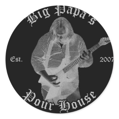 Big Papas Negative Logo Round Sticker by bigpapaspourhouse