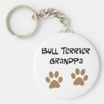 Big Pawprints Bull Terrier Grandpa Keychain