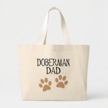 Big Paws Doberman Dad Tote Bags